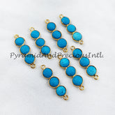Turquoise Connector, Bar Shape Connector, Healing Connector, 14K Gold Plated Connector Pendant, Sold By Piece